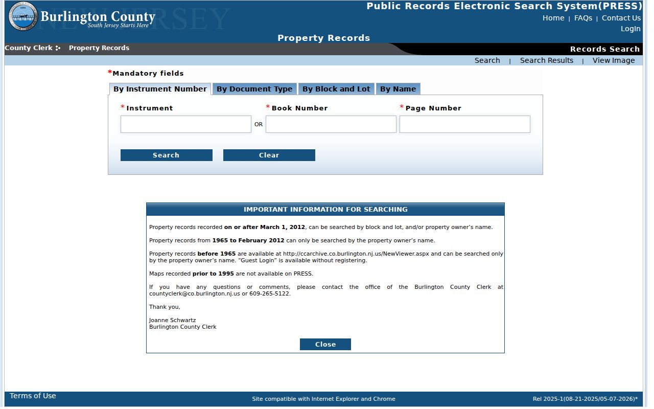 Mount Laurel residents directory Burlington PRESS property record search