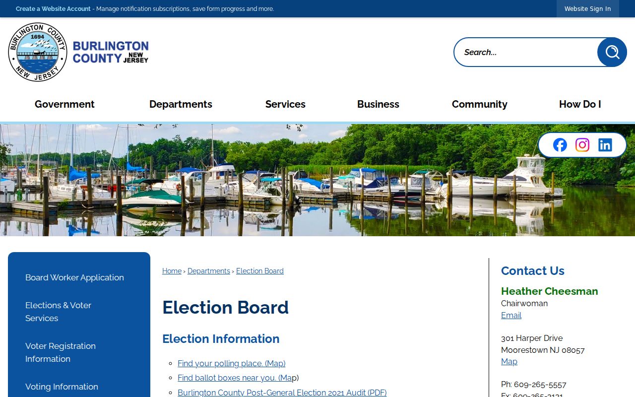 Mount Laurel neighbors Burlington County Board of Elections