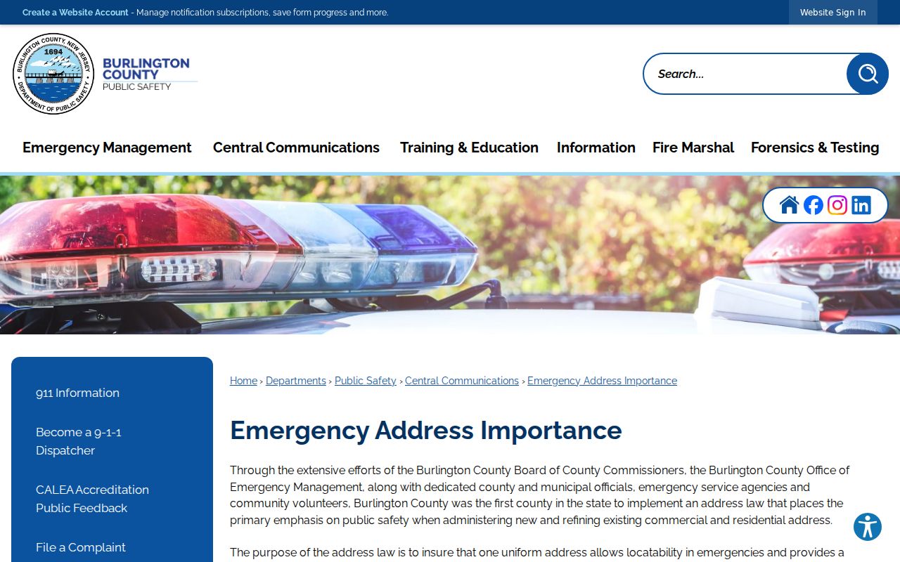 Mount Laurel street directory emergency address guidance