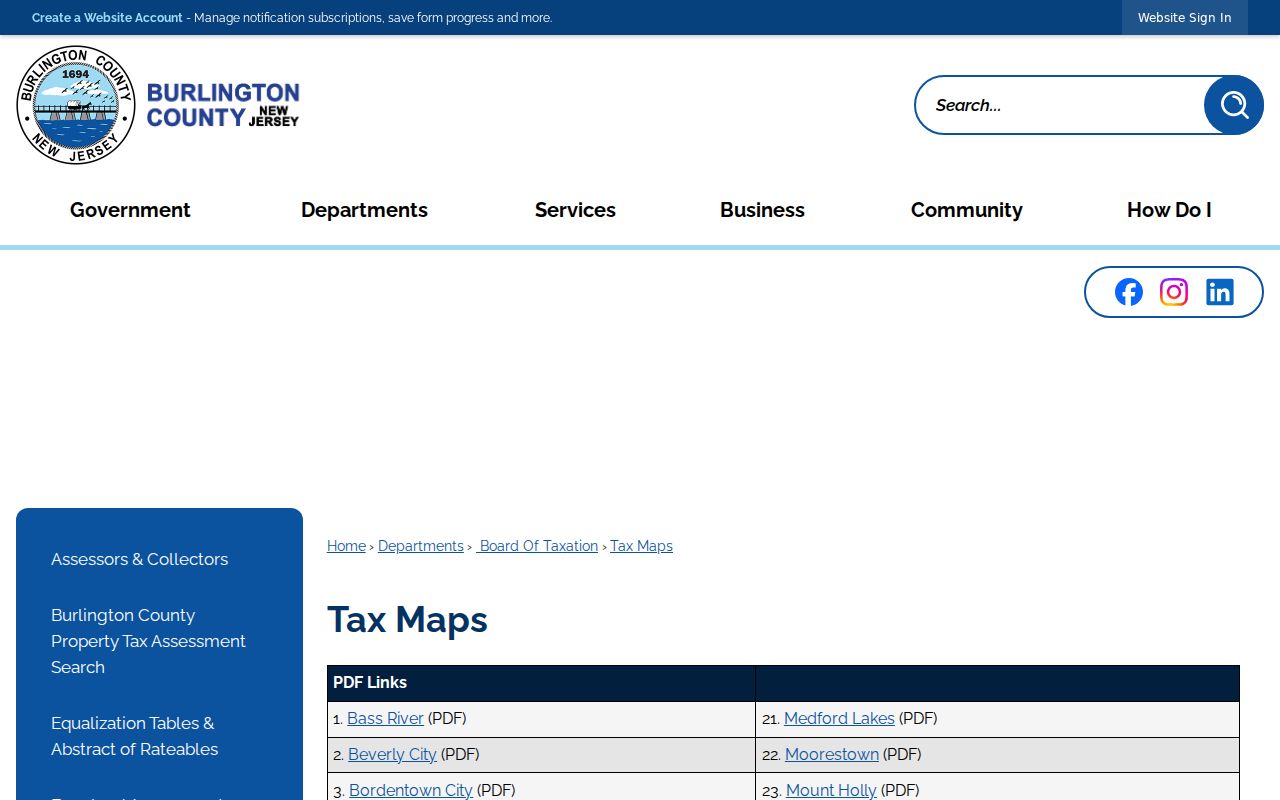 Mount Laurel ZIP code directory Burlington County tax maps